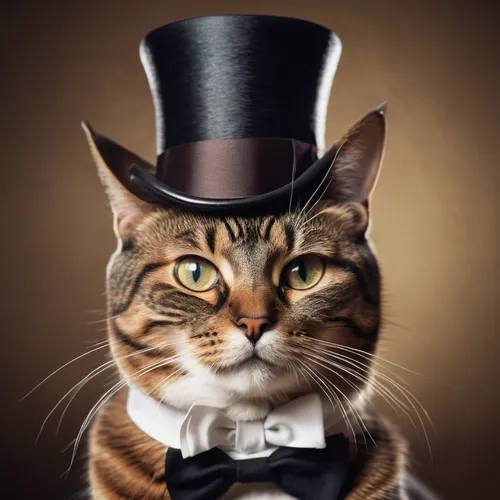 napoleon cat,top hat,tuxedo,cat sparrow,ringmaster,cat portrait,aristocrat,gentlemanly,red whiskered bulbull,tux,stovepipe hat,tuxedo just,animals play dress-up,cat image,vintage cat,caterer,american bobtail,cat vector,bowler hat,figaro,Photography,General,Cinematic