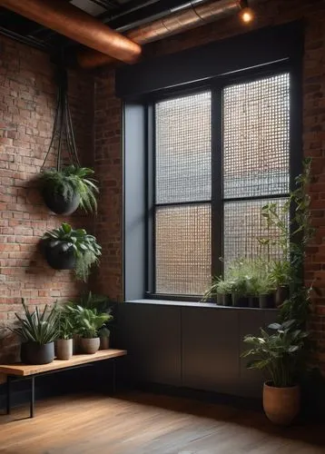 wooden windows,window frames,window with shutters,wood window,house plants,houseplants,window blinds,plantation shutters,lattice window,sunroom,brickwork,lattice windows,hanging plants,potted plants,window curtain,daylighting,loft,houseplant,vivarium,indoor,Illustration,Abstract Fantasy,Abstract Fantasy 08