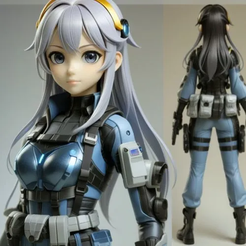 referencia personaje,the anime combat girl,kotobukiya,xenosaga,game figure,heavy object,vax figure,morphogenetic,Unique,3D,3D Character