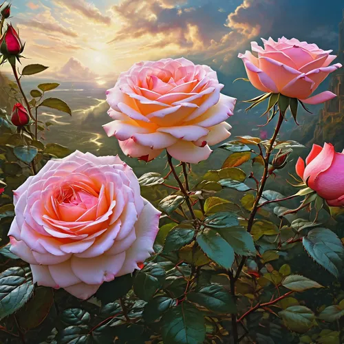 noble roses,blooming roses,landscape rose,pink roses,romantic rose,colorful roses,sun roses,rose flower illustration,rosa,flower background,splendor of flowers,flower painting,rose png,way of the roses,rosa bonita,rosa peace,historic rose,flower in sunset,rose roses,japan rose,Conceptual Art,Fantasy,Fantasy 05