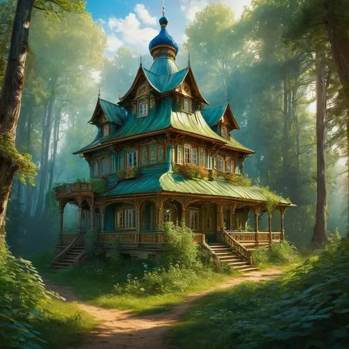 house in the forest,forest house,wooden house,tree house,witch's house,little house,treehouses,dreamhouse,treehouse,fairy house,fairy tale castle,log home,fairytale castle,lonely house,house in the mountains,home landscape,neverland,house in mountains,tree house hotel,ancient house,Conceptual Art,Fantasy,Fantasy 05