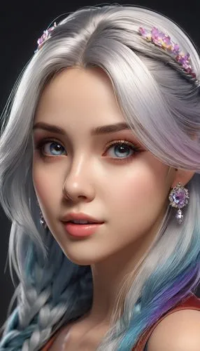 violet head elf,elsa,rapunzel,princess' earring,eglantine,lycia,fantasy portrait,show off aurora,doll's facial features,elven,fairy tale character,elza,custom portrait,portrait background,aurora,fae,pixie,vanessa (butterfly),elven flower,white rose snow queen,Photography,General,Realistic