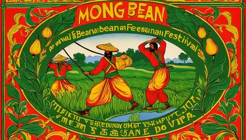 Design a poster promoting the annual Moong Bean Festival.,mung bean,moong bean,mung beans,mohinga,bánh khoai mì,mongolian,bánh rán,bánh da lợn,blangkon,monoline art,moringa,mì quảng,bánh tét,jamaican 