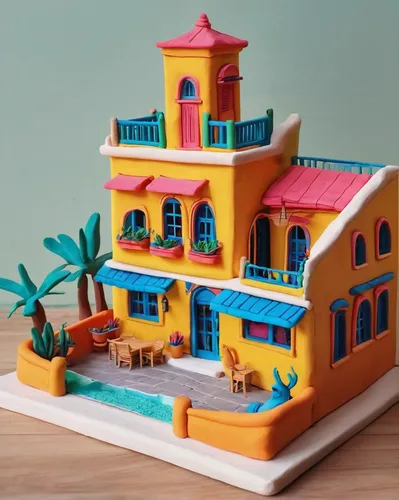 Construct a contemporary Mediterranean home with a spacious rooftop terrace.,lego pastel,model house,miniature house,dolls houses,building sets,toy cash register,construction set toy,kids cash registe