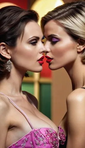 girl kiss,beauty shows,cheek kissing,airbrushed,amorous,beauty salon,advertising campaigns,makeup artist,applying make-up,kissing,mannequins,women's cosmetics,personal grooming,olfaction,making out,image manipulation,femininity,cosmetic products,make-up,kisses,Photography,General,Realistic