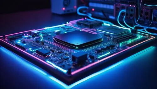 computer art,colorful light,fractal design,neon light,electroluminescent,colored lights,rgb,leds,motherboard,xfx,lumo,circuit board,glows,graphic card,computer graphic,arduino,vega,neon lights,neon,cpu,Illustration,Children,Children 01