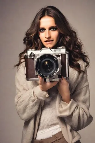 a girl with a camera,portrait photographers,camera,slr camera,photographer,photo camera,camera photographer,photographically,camerawoman,halina camera,photographing,photographies,vintage camera,photog,coolpix,digital camera,photo equipment with full-size,lumix,camerist,photographs,Photography,Realistic