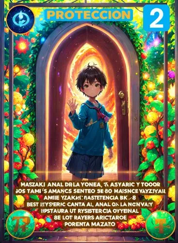 niño con uniforme escolar  ante una puerta mágica,the cover to the graphic for an anime novel,angra,miguelito,enriqueta,estrellita,cd cover,posada,Anime,Anime,Traditional