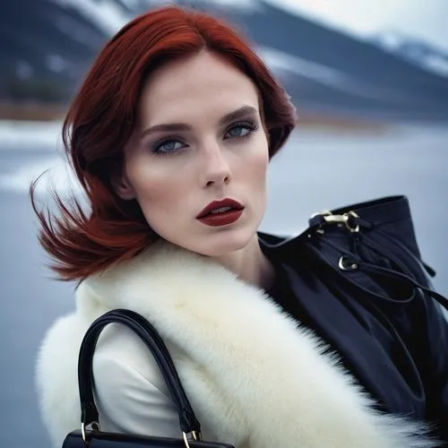 shearling,fur coat,animal fur,whitehorse,reine,the fur red,icelander,rousse,redhead,fur,lambskin,icelanders,woolrich,elander,triss,redheads,redhair,bonneville,red head,white fur hat,Photography,General,Realistic