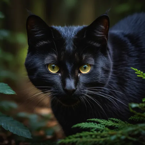 feral cat,golden eyes,black cat,yellow eyes,hollyleaf cherry,wild cat,domestic short-haired cat,feral,cat's eyes,forest animal,pet black,canis panther,cat portrait,felidae,breed cat,animal portrait,jiji the cat,red eyes,domestic cat,european shorthair,Photography,General,Natural