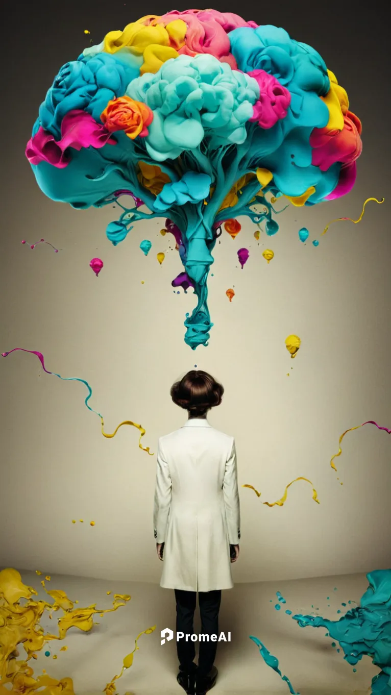 A wandering mind, colorful, whimsical,conceptual photography,cognitive psychology,colorful balloons,photo manipulation,parachute,image manipulation,parachute fly,psychotherapy,parachute jumper,photosh