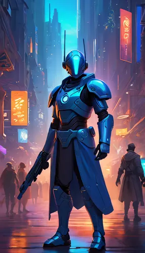 cg artwork,storm troops,disney baymax,tau,knight armor,dusk background,mecha,enforcer,knight,concept art,mech,patrols,paladin,lando,would a background,sci fiction illustration,mercenary,the wanderer,sentinel,cyberpunk