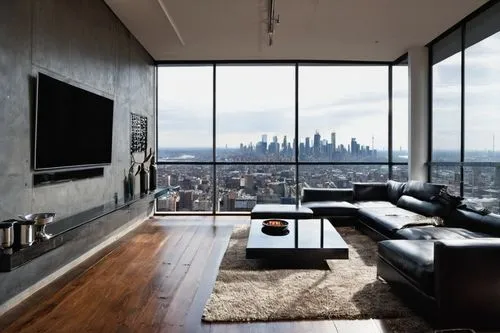 penthouses,livingroom,living room,apartment lounge,sky apartment,modern living room,great room,manhattan skyline,minotti,loft,manhattan,modern minimalist lounge,modern room,living room modern tv,glass wall,bonus room,modern decor,modern style,skyloft,tishman,Illustration,Realistic Fantasy,Realistic Fantasy 14