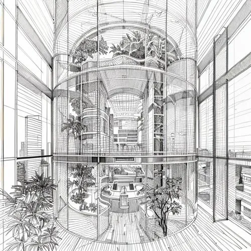 aviary,school design,greenhouse,conservatory,architect plan,hotel lobby,modern office,glass building,lobby,renovation,structural glass,archidaily,multi-story structure,entrance hall,offices,interiors,