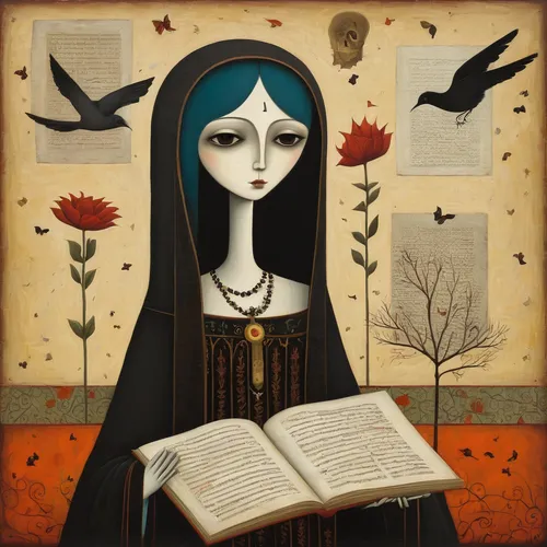 child with a book,gothic portrait,hymn book,prayer book,gothic woman,mystical portrait of a girl,little girl reading,author,carol m highsmith,book illustration,reading owl,carol colman,girl studying,writing-book,praying woman,seven sorrows,women's novels,bibliology,divination,sci fiction illustration,Art,Artistic Painting,Artistic Painting 29