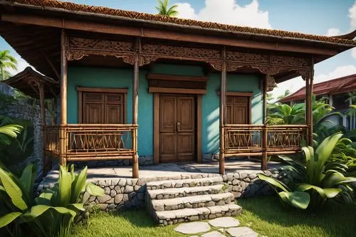 javanese traditional house,tropical house,verandahs,bungalows,verandah,tanoa,3d rendering,3d render,teahouse,holiday villa,verandas,traditional house,3d rendered,porch,cabana,render,gazebo,cabanas,wooden mockup,dojo,Art,Classical Oil Painting,Classical Oil Painting 35