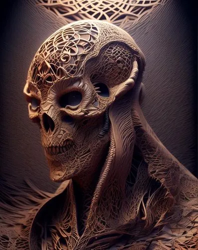 skull sculpture,filigree,vanitas,skull statue,masquerade,biomechanical,shaman,skull mask,venetian mask,golden mask,fantasy portrait,skull bones,sculpt,gold mask,shamanic,fantasy art,vintage skeleton,human skull,skull with crown,dark art