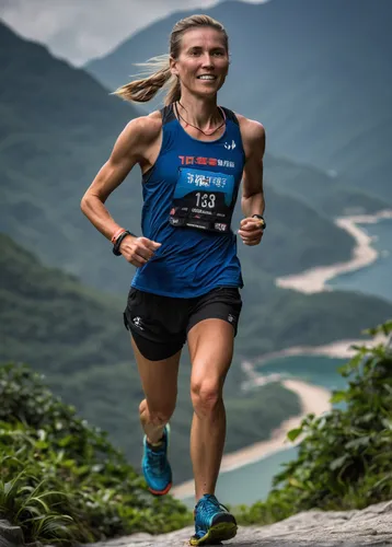 Magdalena Boulet is one the world's top runners and is in Hong Kong for the Nine Dragons Ultra. Photos: ©iancorless.com,female runner,ultramarathon,run uphill,long-distance running,trail running,middl