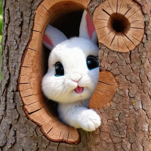 fairy door,knothole,bunnicula,wooden birdhouse,felted easter,he is climbing up a tree,white rabbit,easter decoration,white bunny,sylbert,hare window,cats in tree,easter nest,rabbit owl,bunni,easter bunny,fairy house,cartoon rabbit,peter rabbit,lapine,Illustration,Japanese style,Japanese Style 01