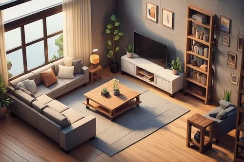 roominess,an apartment,apartment,loft,modern room,livingroom,living room,shared apartment,home interior,apartment house,nook,attic,isometric,lowpoly,apartness,danish room,small house,wooden mockup,sky apartment,indoor,Unique,3D,Isometric