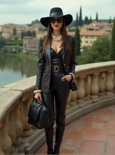 hallia venezia,leather hat,verona,black leather,florencia,florentina