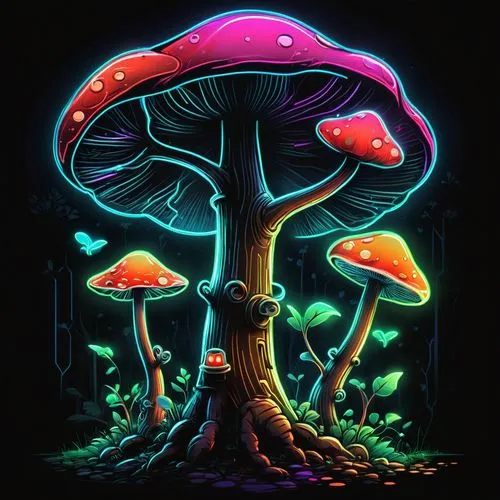 mushroom landscape,tree mushroom,forest mushroom,mushroom island,mushroom type,mushrooms,forest mushrooms,psychedelic art,cubensis,cartoon forest,toadstools,club mushroom,mushroom,medicinal mushroom,agaric,magic tree,blue mushroom,fairy forest,psychedelic,enchanted forest,Illustration,Black and White,Black and White 08