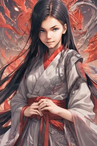 amaterasu,dalixia,yuexiu,mamozai,kaguya,sanxia,zhiyuan,hanfu,wuxian,mulan,bingqian,lezha,guqin,azula,qingyi,seimei,flame spirit,zhiwen,ugetsu,senju,Digital Art,Anime