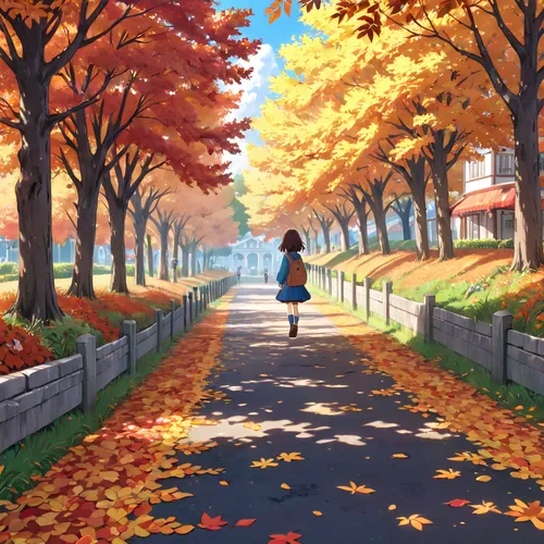 autumn background,autumn walk,autumn scenery,one autumn afternoon,autumn day,the autumn,autumn,autumn park,autumn morning,autumn landscape,autumn theme,autumn idyll,autumn frame,in the autumn,autumn icon,autumn season,fall landscape,autumn in the park,autumn leaves,just autumn,Anime,Anime,Traditional