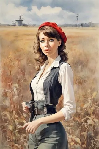 countrywomen,shepherdess,countrywoman,donsky,countrygirl,farm girl,Digital Art,Watercolor