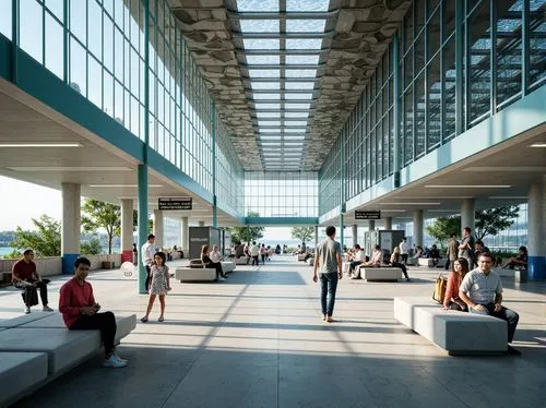 the airport terminal,mco,kaust,aeroportos,concourse,epfl,technion,csuf,ucsd,moscone,herzliya,breezeway,lacma,calpers,pedway,lax,iah,champalimaud,fiumicino,sfo