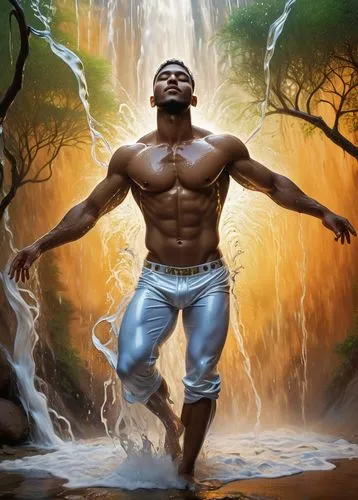 oenomaus,raziel,orishas,divine healing energy,iyanya,african american male,Art,Artistic Painting,Artistic Painting 35