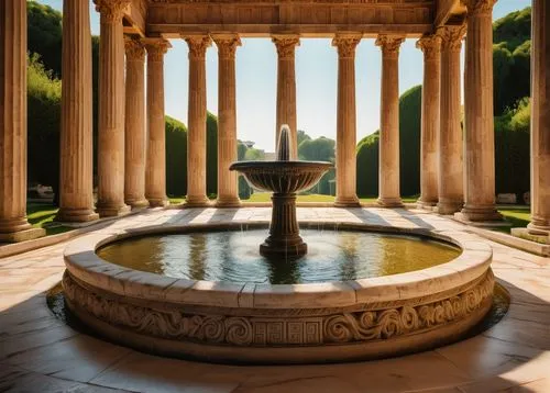 syon park,philbrook,peristyle,orangerie,stourhead,versailles,holburne,jardiniere,witley,reflecting pool,zappeion,brodsworth,garden of the fountain,cistern,doric columns,water palace,lydiard,neoclassical,colonnades,sceaux,Art,Classical Oil Painting,Classical Oil Painting 04