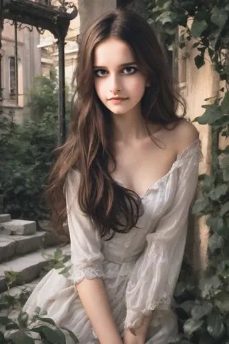 margairaz,porcelain doll,enchanting,juliet,pale,anastasiadis,elizabet,girl in the garden,habanera,girl in a long dress,young woman,principessa,romantic look,vintage angel,evgenia,persephone,belle,liliya,duchesse,celtic woman,Photography,Realistic