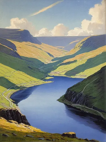 ladybower reservoir,yorkshire dales,loch venachar,yorkshire,exmoor,river landscape,loch,brook landscape,haifoss,olle gill,lake district,upper derwent valley,isle of skye,three peaks,mull,peak district,donegal,antrim,derbyshire,wicklow,Art,Classical Oil Painting,Classical Oil Painting 23