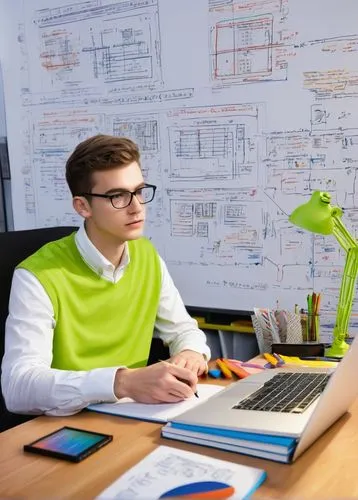 Modern computer lab, high-performance computing, 10th edition textbook, open book with diagrams, highlighter and pens, wooden desk, ergonomic chair, solo male student, focused expression, glasses, sho