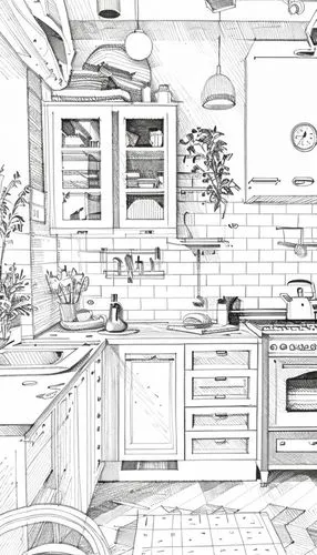 kitchen design,vintage kitchen,kitchen interior,tile kitchen,kitchen,victorian kitchen,big kitchen,the kitchen,kitchen cabinet,modern kitchen,modern kitchen interior,new kitchen,kitchen remodel,ginsburgconstruction kitchen 3,coloring page,chefs kitchen,cabinetry,kitchen stove,kitchen counter,kitchen equipment,Design Sketch,Design Sketch,Hand-drawn Line Art