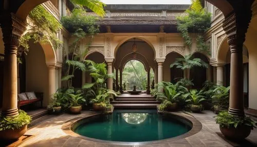 amanresorts,anantara,riad,baoli,marrakech,inside courtyard,marrakesh,alcazar of seville,courtyard,water palace,courtyards,peranakan,mamounia,haveli,oberoi,dorne,floor fountain,oasis,morocco,hacienda,Illustration,Abstract Fantasy,Abstract Fantasy 01