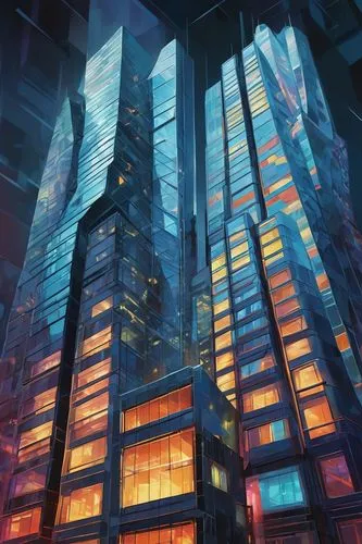 cybercity,glass building,highrises,skyscraper,skyscraping,cybertown,skyscrapers,glass facades,high rises,glass blocks,megacorporation,the skyscraper,office buildings,high-rise building,cityscape,buildings,ctbuh,cyberport,glass facade,urban towers,Art,Artistic Painting,Artistic Painting 45