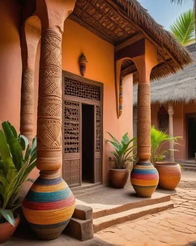 bamaca,palapa,javanese traditional house,marrakesh,traditional house,moroccan pattern,casitas,yucatec,morocco,palmilla,marocco,viracocha,ghadames,burkina,hacienda,lamu,maroc,haveli,rathas,riad,Art,Classical Oil Painting,Classical Oil Painting 41