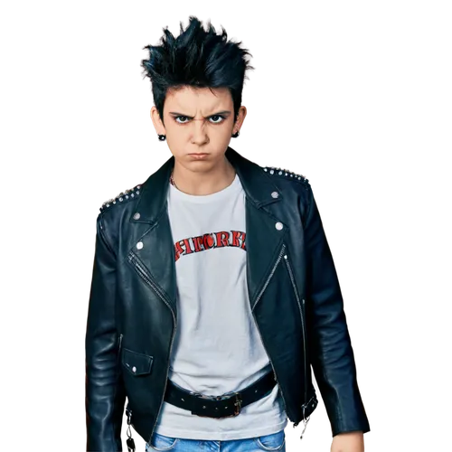 png transparent,anime japanese clothing,yukio,punk design,dean razorback,angry,punk,leather jacket,angry man,ten,jacket,rocker,jin deui,spike,2d,boy model,hide,daemon,boys fashion,rock,Illustration,Retro,Retro 18