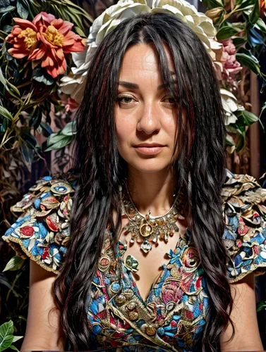 polynesian girl,bjork,jasmine bush,moana,polynesian,pachamama,portrait background,inka,native american,rastaman,jaya,shamanic,maori,the enchantress,tribal,shamanism,background ivy,sigourney weave,kahila garland-lily,shaman