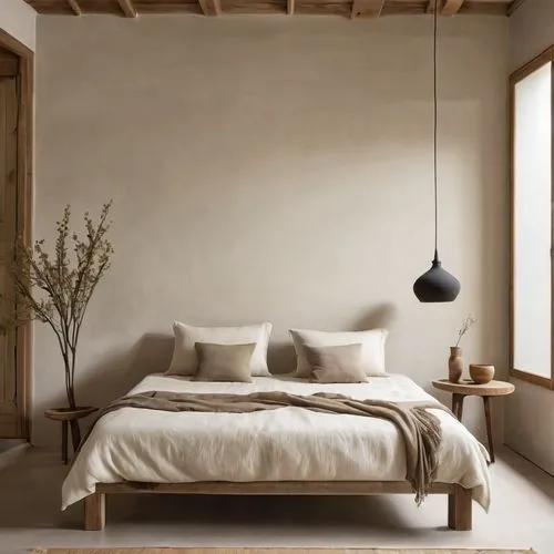 bedstead,bedroom,wabi sabi style,modern bedroom,nonom style,Photography,General,Realistic