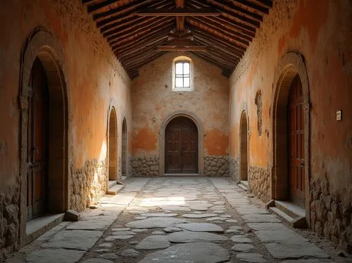 cloister,inside courtyard,cloistered,hala sultan tekke,crypt,cloisters,empty interior,doorways,st catherine's monastery,arcaded,vaulted ceiling,courtyards,abbaye,courtyard,monastery,monemvasia,sacristies,narthex,vaulted cellar,romanesque,Photography,General,Realistic