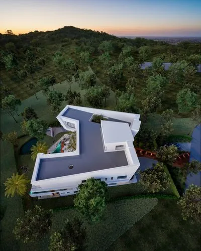 roof landscape,modern house,landscape design sydney,dunes house,3d rendering,grass roof