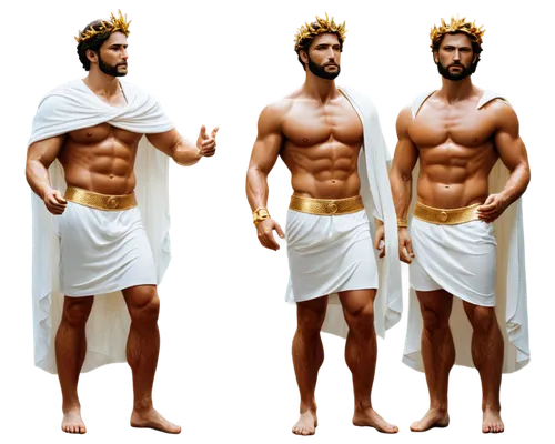 Ancient Greek gods, Apollo, Zeus, Poseidon, goddesses, Olympus, marble statues, golden laurel wreath, white robes, sandals, muscular arms, wise faces, divine aura, soft focus, warm lighting, shallow d