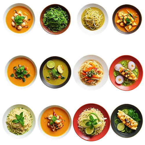 food collage,soup bunch,food styling,soups,food icons,mystic light food photography,soup bowl,noodle bowl,peanut sauce,food photography,macrobiotic,miso soup,curries,miso,colorful vegetables,doenjang,plated food,feast noodles,thai cuisine,vegetable broth,Illustration,Paper based,Paper Based 02