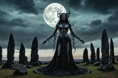 hecate,moonsorrow,hekate,priestess,sirenia,malefic,sorceress,vodun,selene,gothic woman,prophetess,xandria,blue enchantress,sorceresses,cailleach,dark angel,demoness,pernicious,norns,nyarlathotep,Illustration,Realistic Fantasy,Realistic Fantasy 47