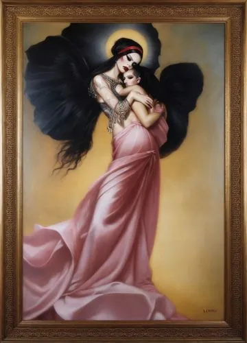 tretchikoff,scheffer,baroque angel,angelico,caravaggisti,the angel with the veronica veil,jesus in the arms of mary,the angel with the cross,magdalene,bvm,pieta,viveros,titian,delaroche,black angel,de