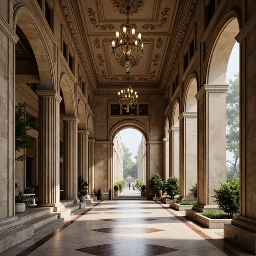 colonnades,archly,spreckels,neoclassical,cochere,colonnade,peristyle,rosecliff,enfilade,hallway,philbrook,caltech,breezeway,corridor,corridors,mirogoj,stanford university,marble palace,entranceways,palladianism