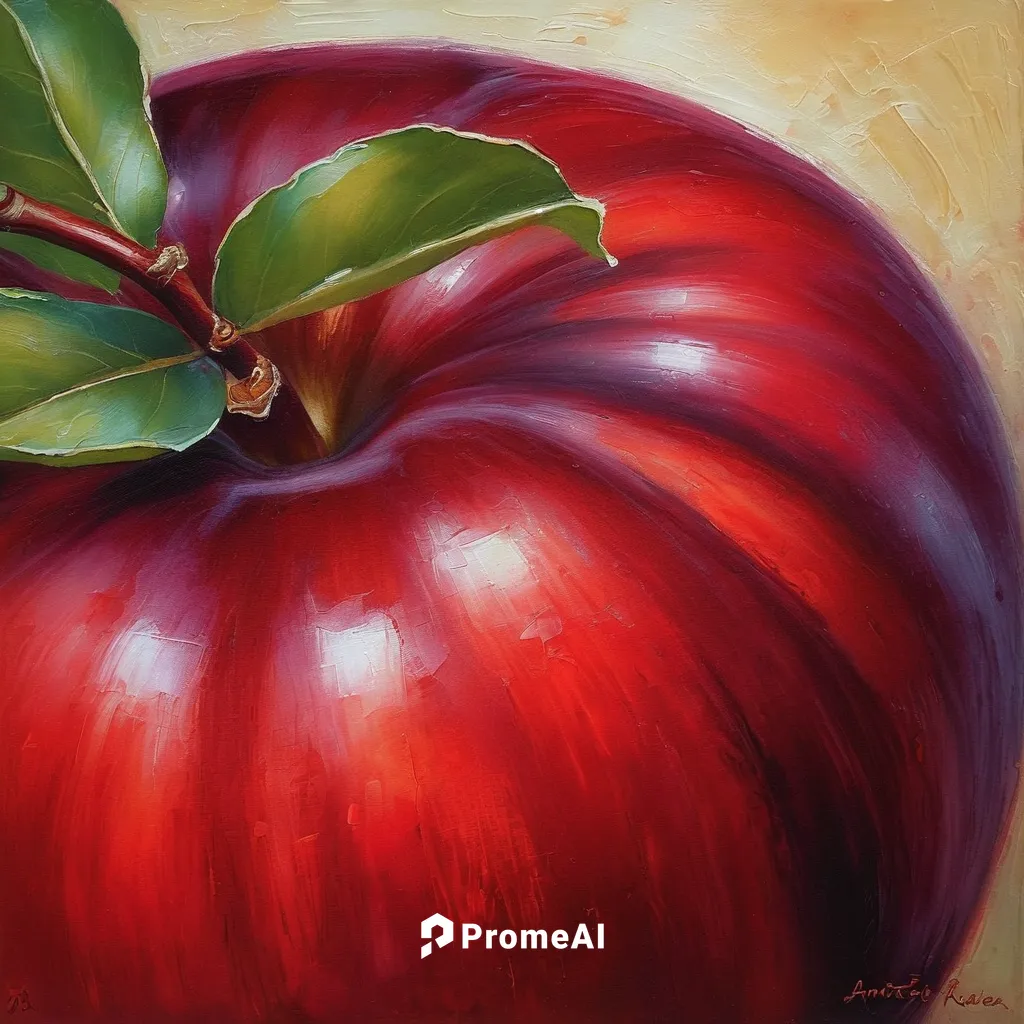 """Red Delicious #3"" original fine art by Jane Palmer",red apple,red apples,honeycrisp,pomegranate,red plum,rose apple,oil painting,oil painting on canvas,apple half,bell apple,oil on canvas,apple de